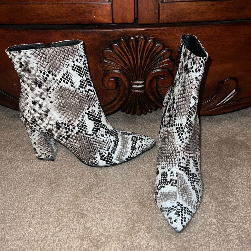 Snake skin print boots!!